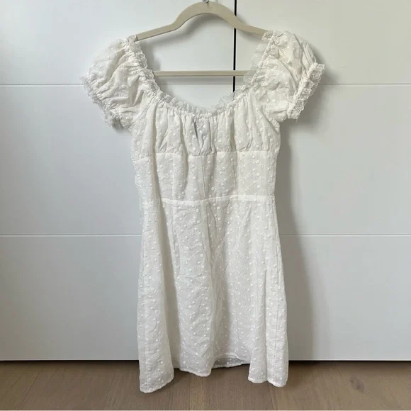 With Jean White Lace-Up Mini Dress - Picture 5 of 6